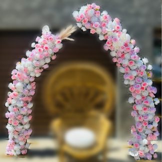 5D Horns Flowers Arch Pink