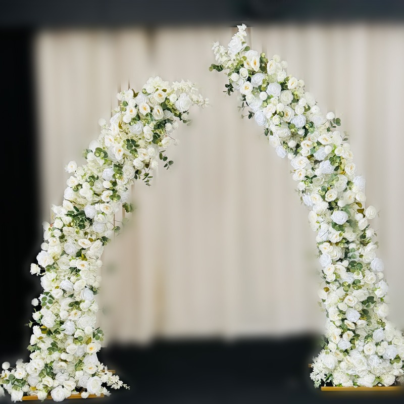 5D Horns Flowers Arch White