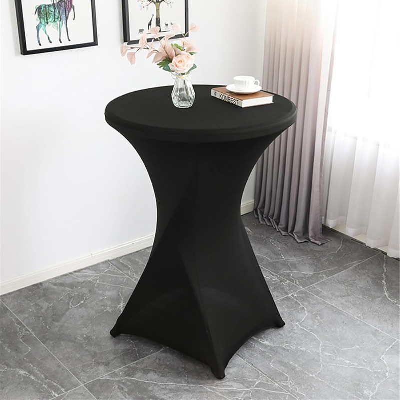 Tablecloth Black for Cocktail Spandex