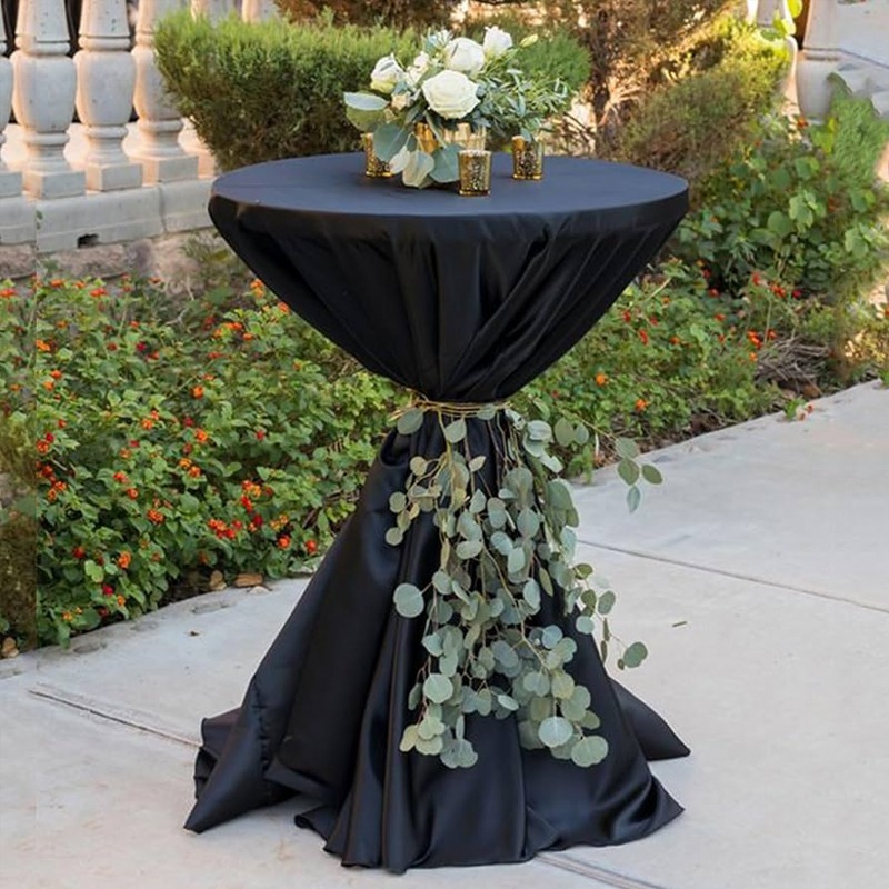 Tablecloth Black for Cocktail Polyester