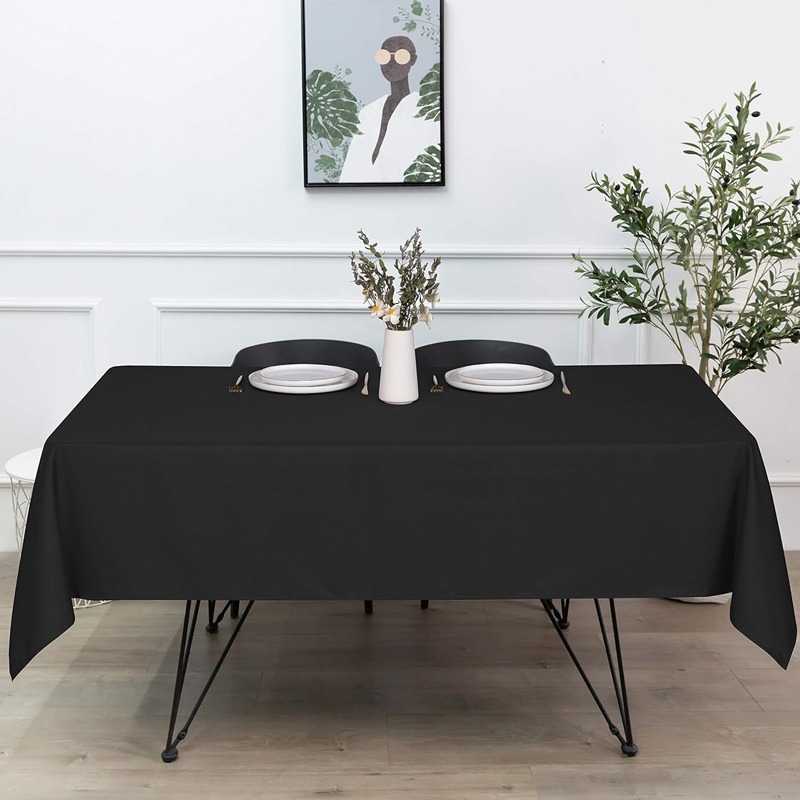 Tablecloths Half Drop Rectangular Black