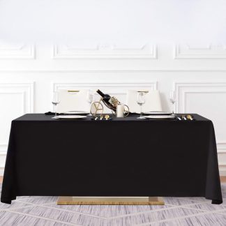 Tablecloth Rectangular Full Drop Black