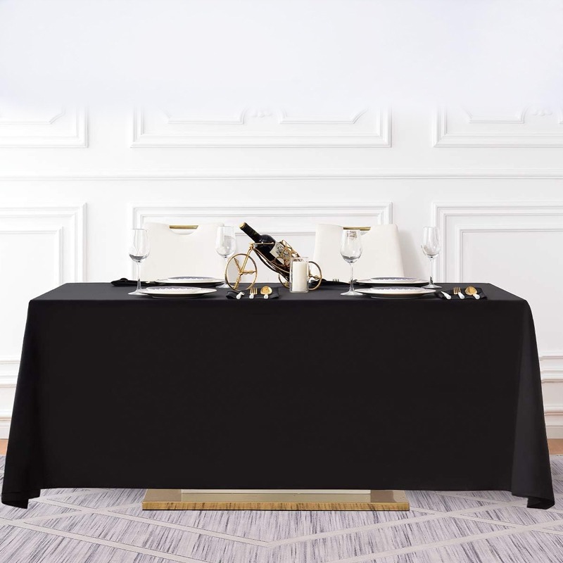 Tablecloth Rectangular Full Drop Black