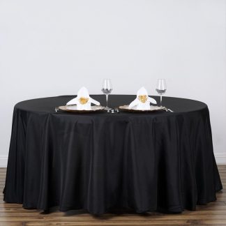 Tablecloth Round Full Drop Black