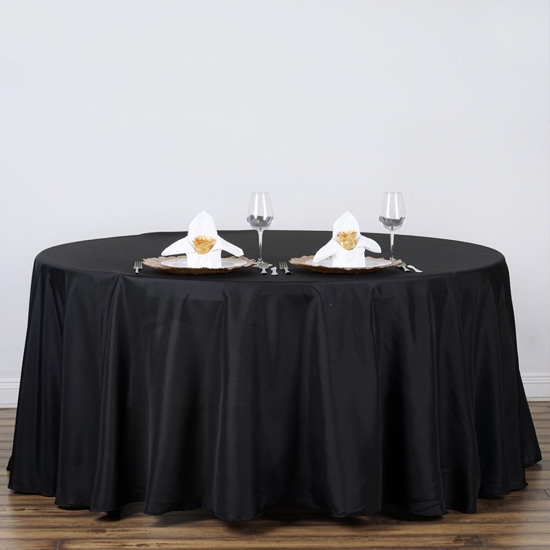 Tablecloth Round Full Drop Black