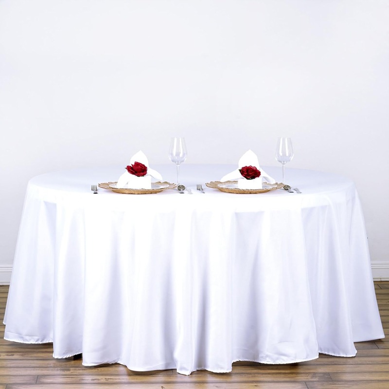 Tablecloth Round Full Drop White