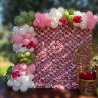 Flower Walls Old Vintage Pink and White